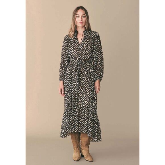 B45 Doen Ivana Midi Dress XS Prairie Boho Cottagecore Romantic Feminine Chic - Picture 1 of 12